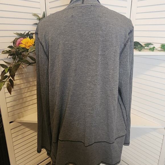 CATHERINE MALANDRINO GRAY WATERFALL CARDIGAN SIZE 0X - Picture 4 of 7